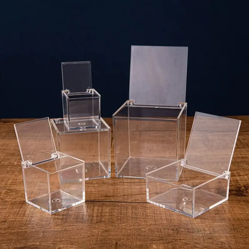 Clear Acrylic Cube Box with Lid 3