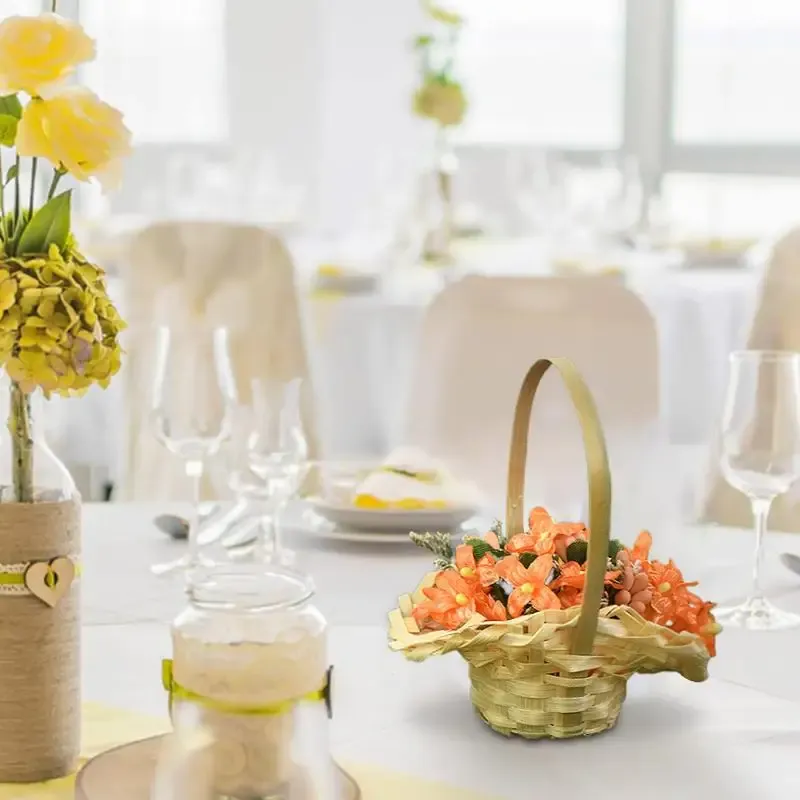 Mini Woven Flower Basket Decor 4