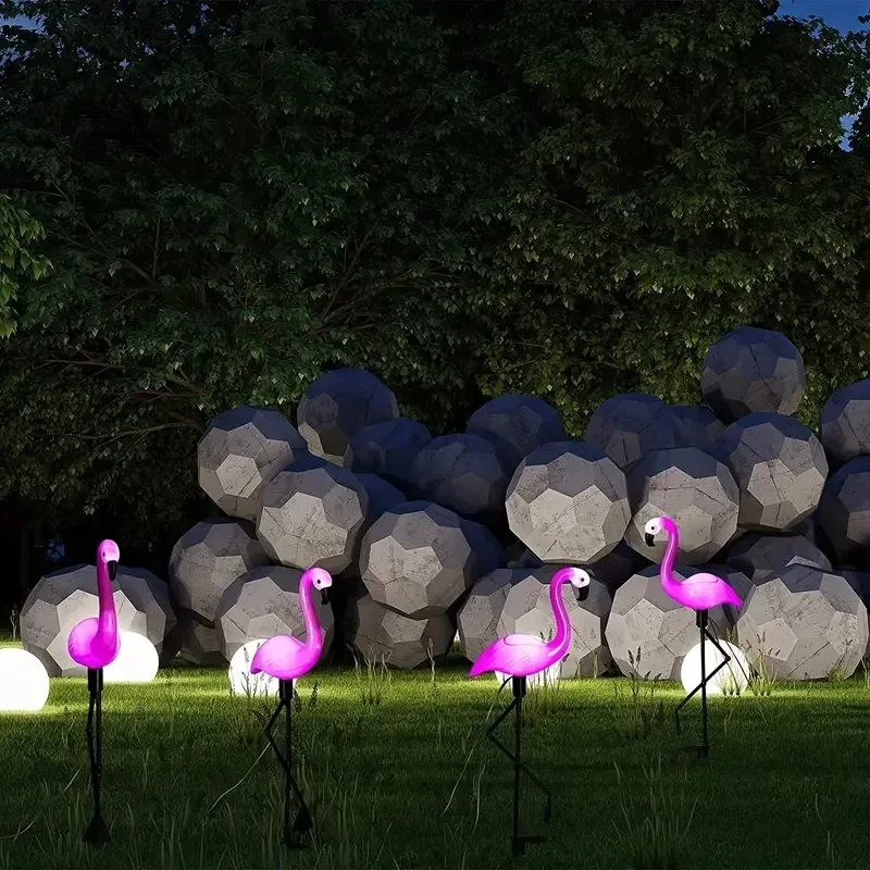 Solar Flamingo Garden Stake Light 6
