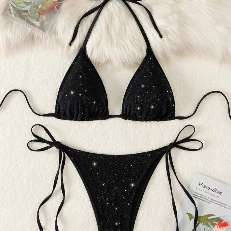 Sparkling Halter High Cut Bikini Set 3