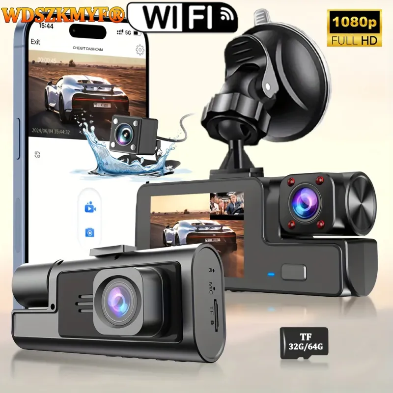 3Camera Dash Cam 1080P WIFI 1