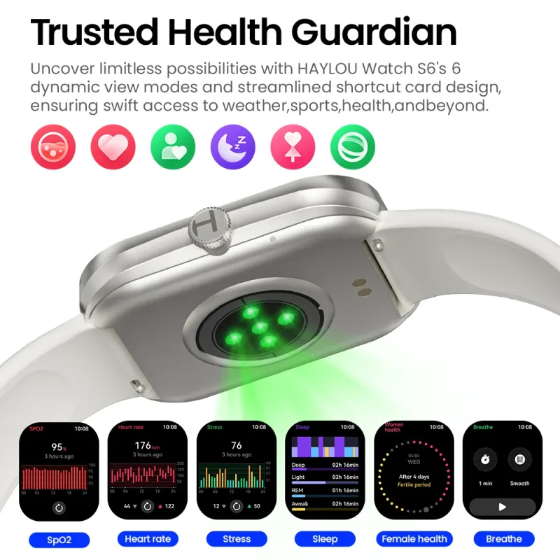 HAYLOU S6 Smartwatch - 2.01" HD Display 5