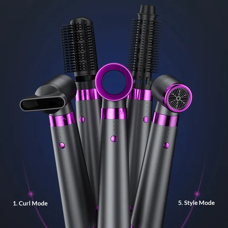 5-in-1 Negative Ion Hot Air Brush Styler 4