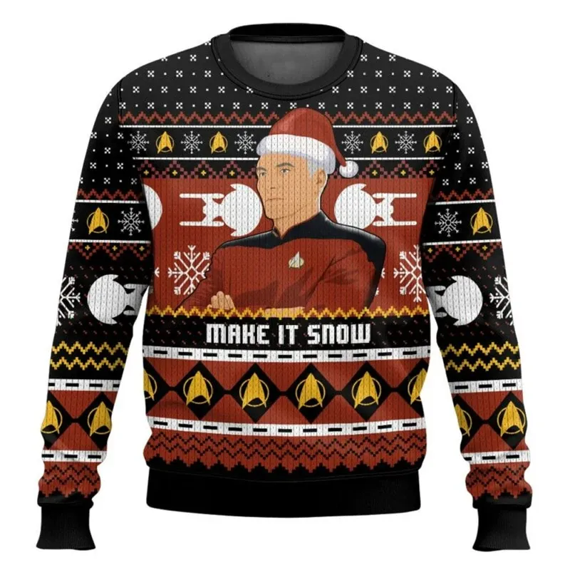 Captain Picard Ugly Christmas Sweater Pullover 3