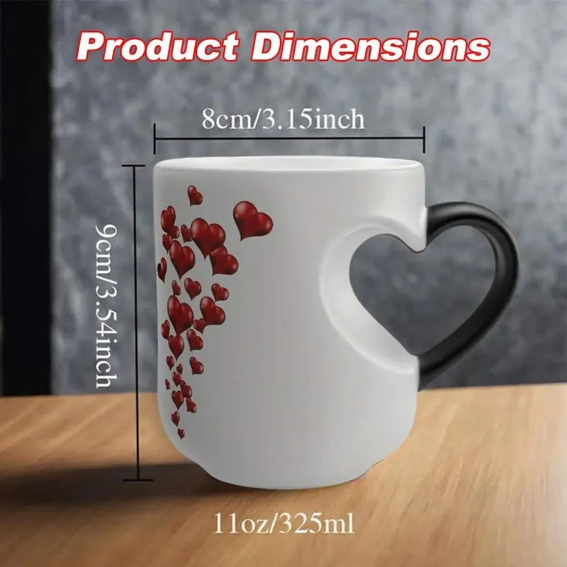 Color Changing Magic Mug with Romantic Heart Handle 5