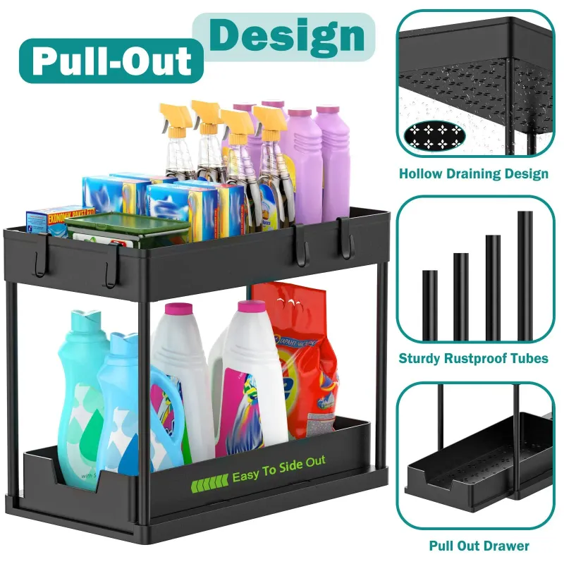 2-Tier Sliding Under Sink Organizer 2