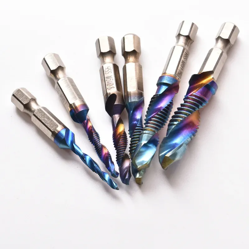 Titanium HSS Tap Drill Bits Set 6pc 4