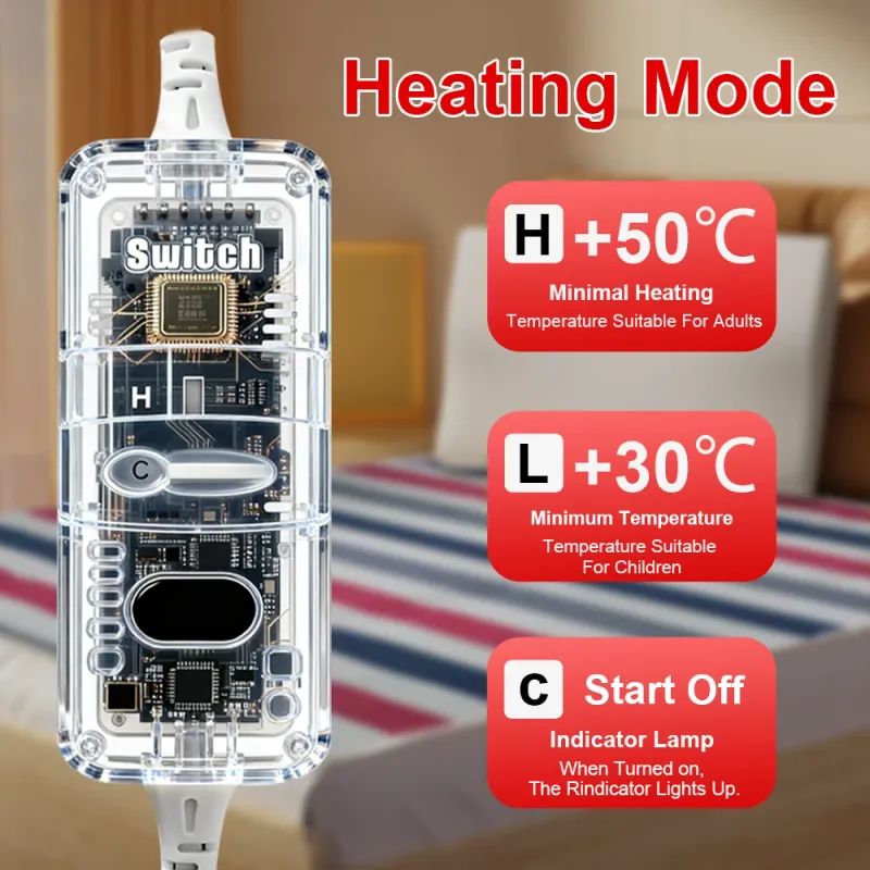 Electric Heated Blanket 70x150cm with Timer 4