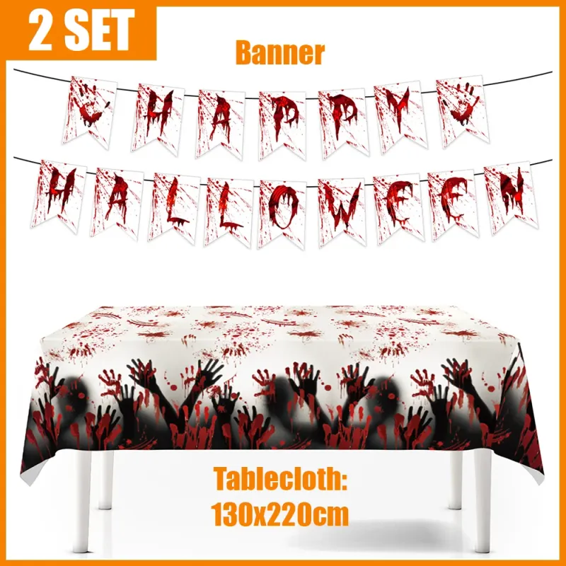 Blood Hand Print Halloween Tableware Set 5