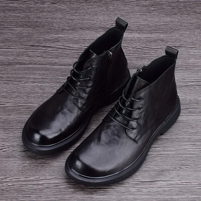 Men's Leather High Top Ankle Boots 3