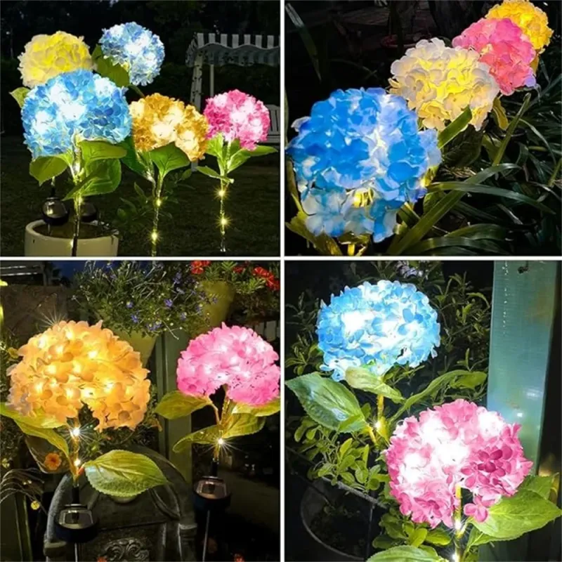 Solar Hydrangea LED Garden Lights 6