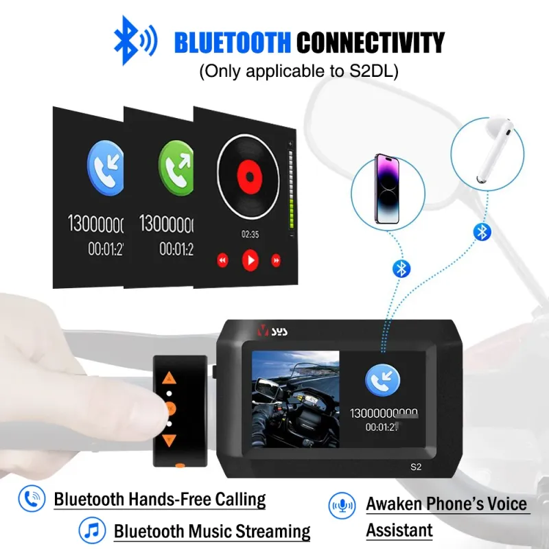 VSYS S2 Motorcycle Dash Cam with TPMS 3