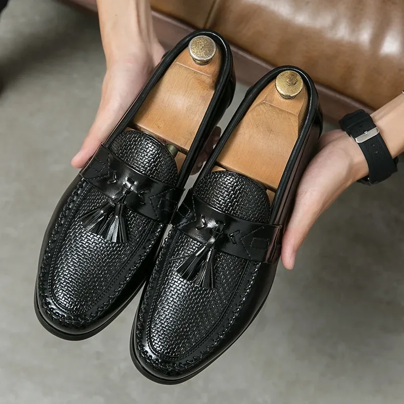 Men's Leather Brogue Tassel Loafers 5