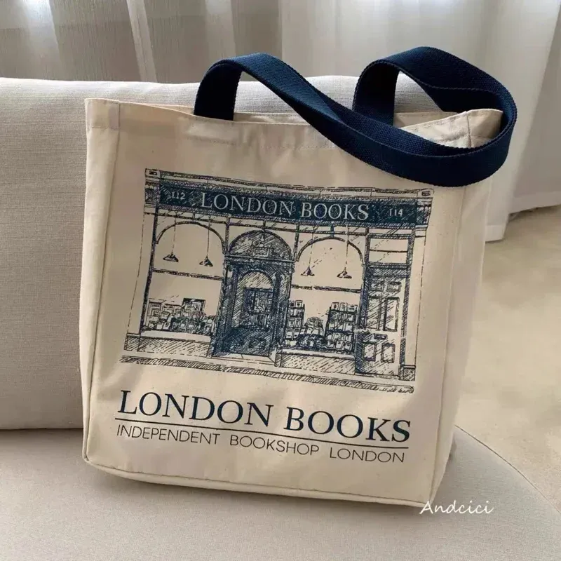 London Books Print Canvas Shoulder Bag 1