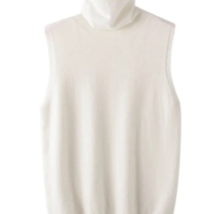 Merino Wool Turtleneck Sleeveless Vest 3
