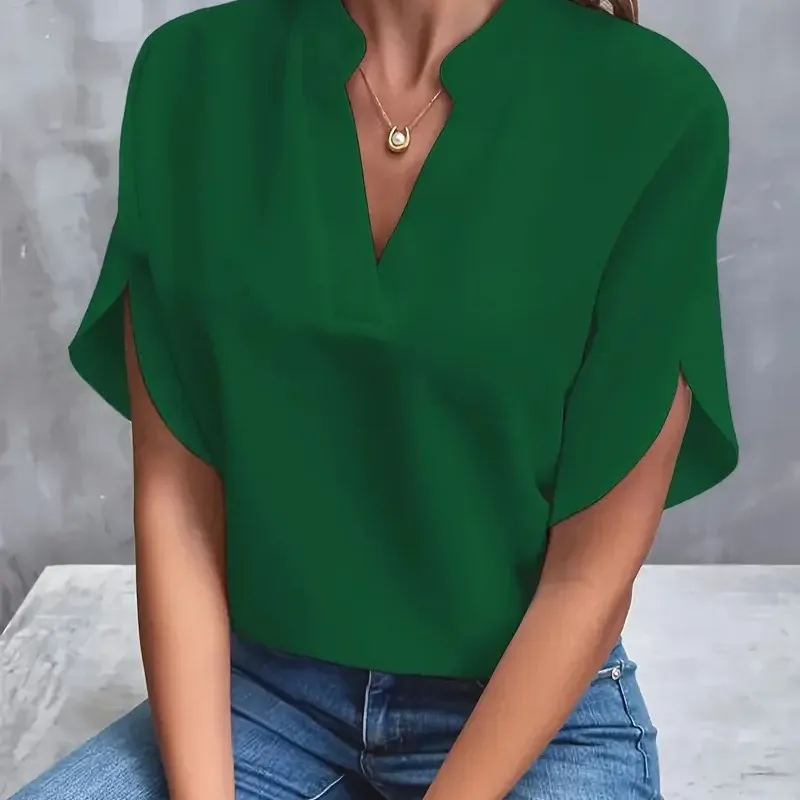 Women's V-Neck Half Sleeve Casual Blouse 6