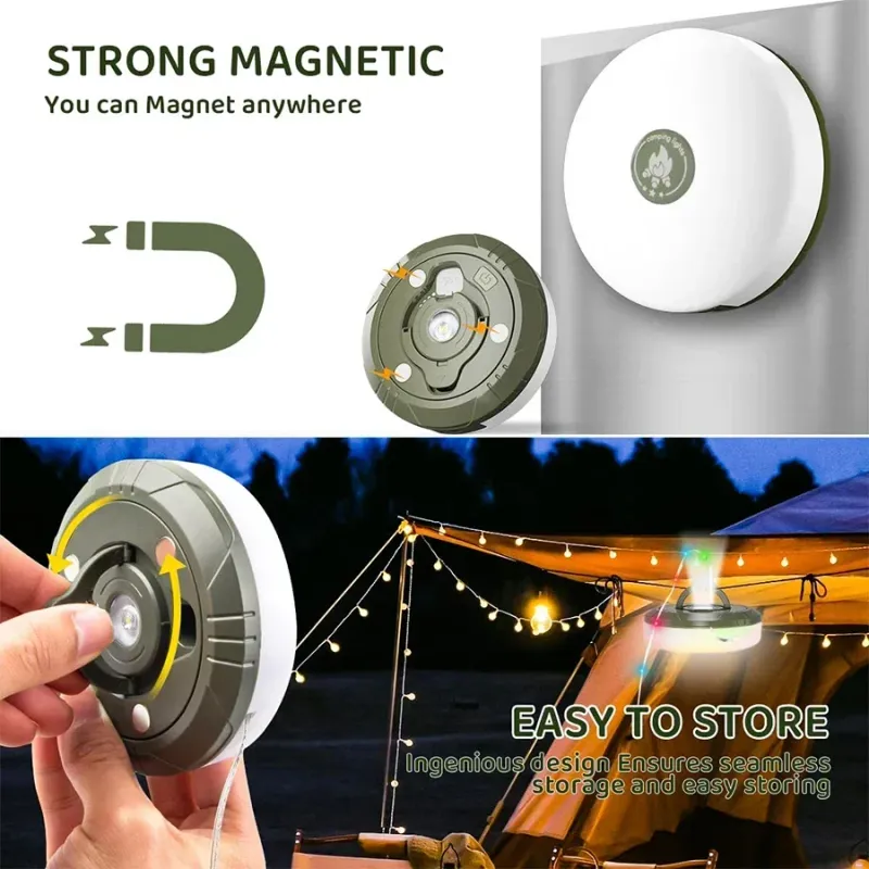 10M Solar RGB Camping String Lights 4
