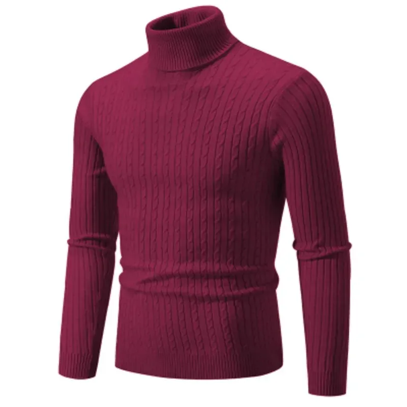 Men's High Neck Knit Turtleneck Sweater 5