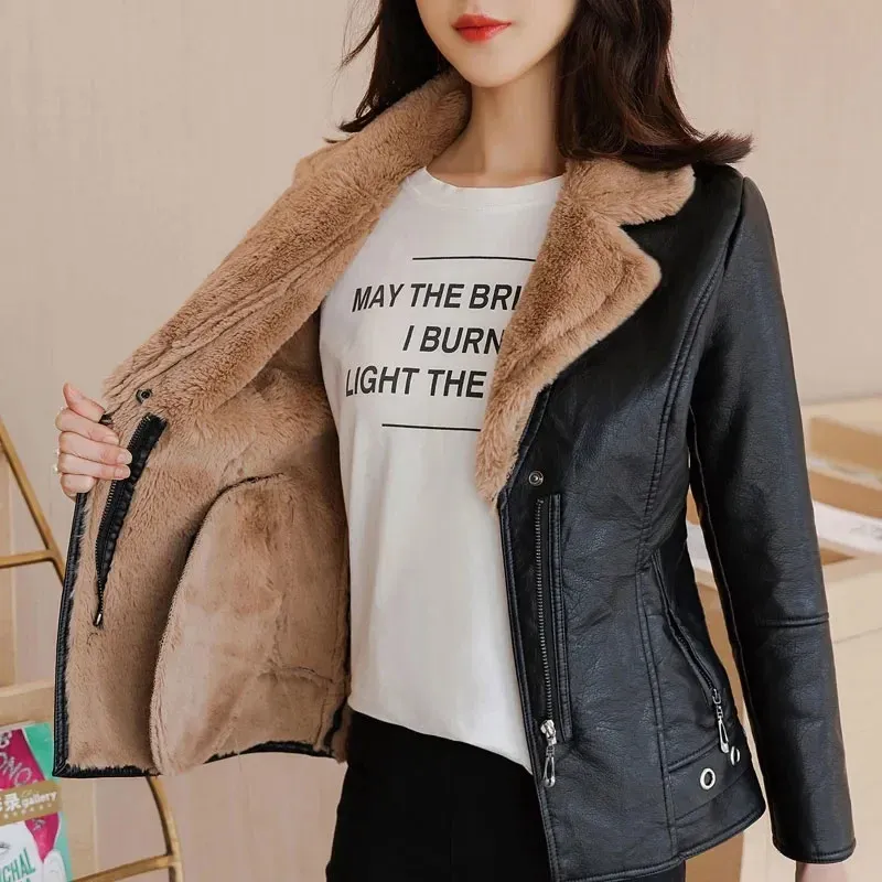 Women's PU Leather Winter Jacket 1