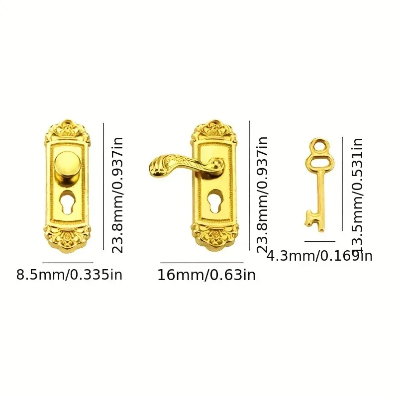 Dollhouse Miniature Lock & Handle Set 2