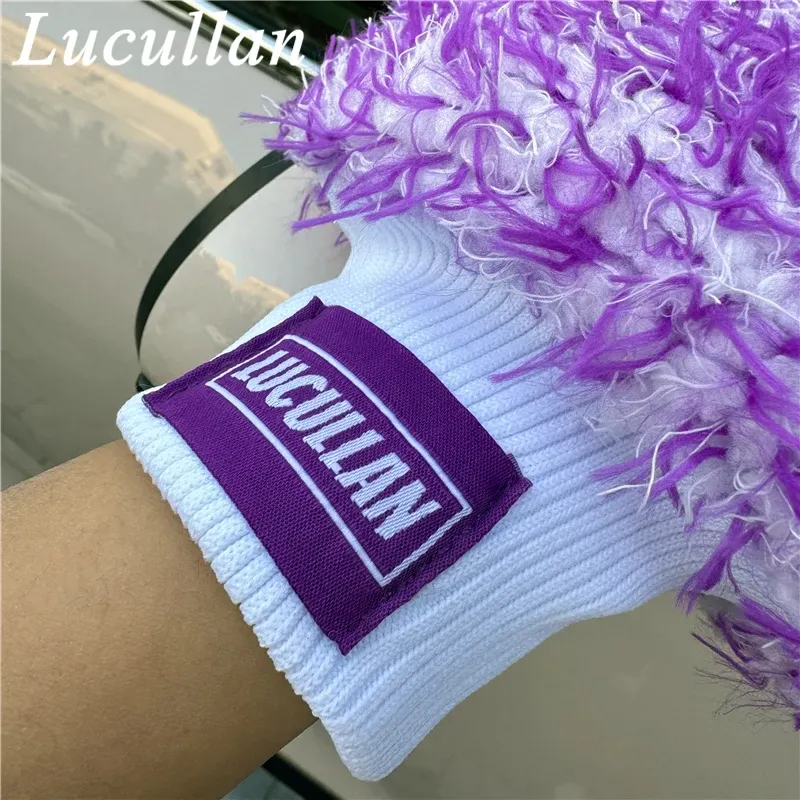 Premium Purple Microfiber Car Wash Mitt 5