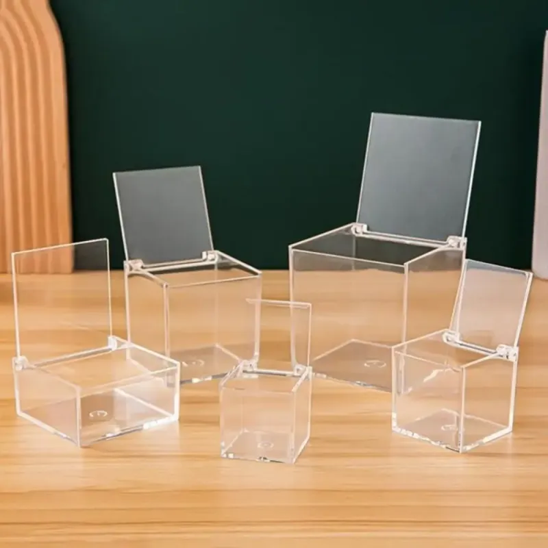 Clear Acrylic Cube Box with Lid 4
