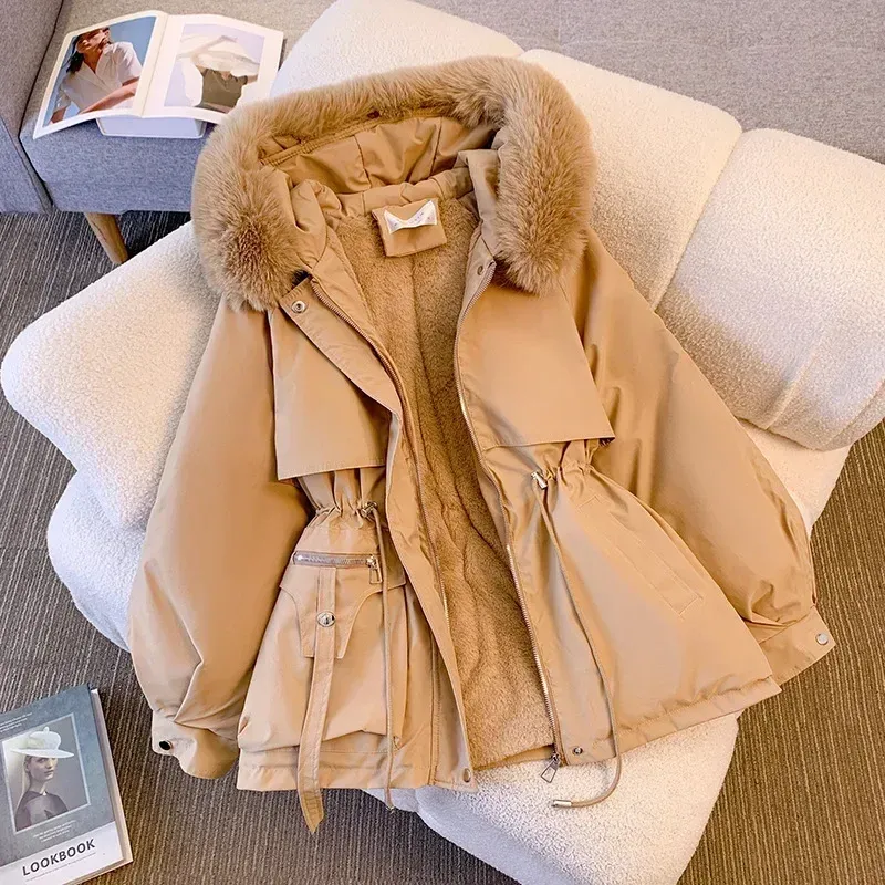 Women's Fleece Lined Down Jacket Parka 4