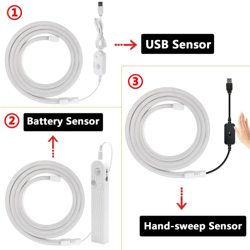 Motion Sensor LED Neon Strip Light 11 Colors 2