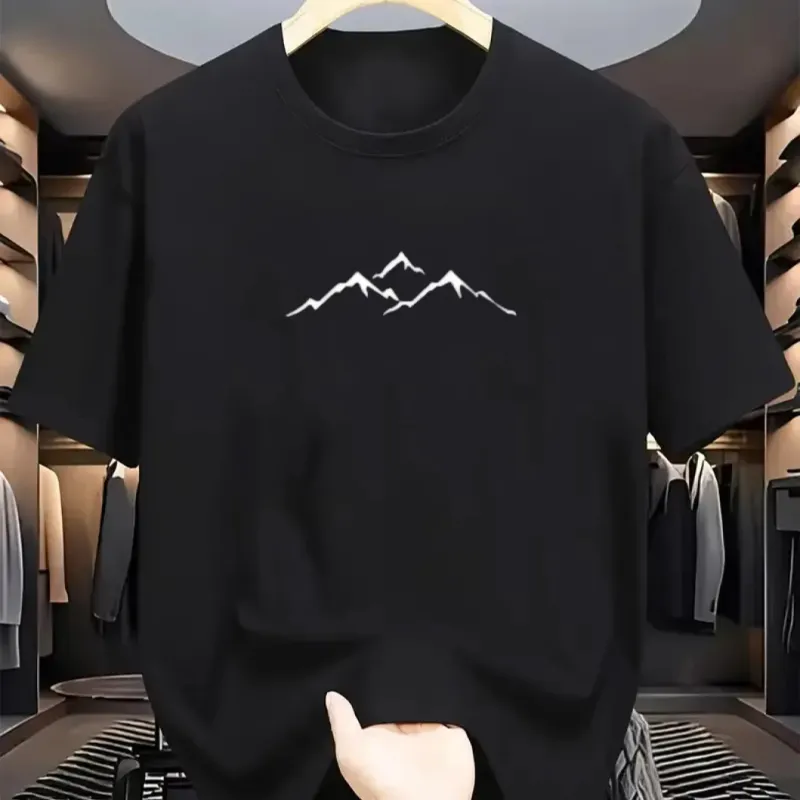 Mountain Pattern Cotton T-Shirt 3