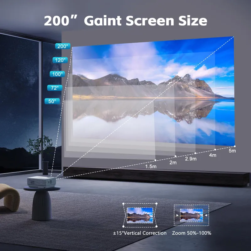 SUNYS MINI Portable 4K Projector with Screen 4
