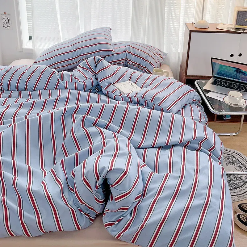 Striped Washed Cotton Duvet Set 5