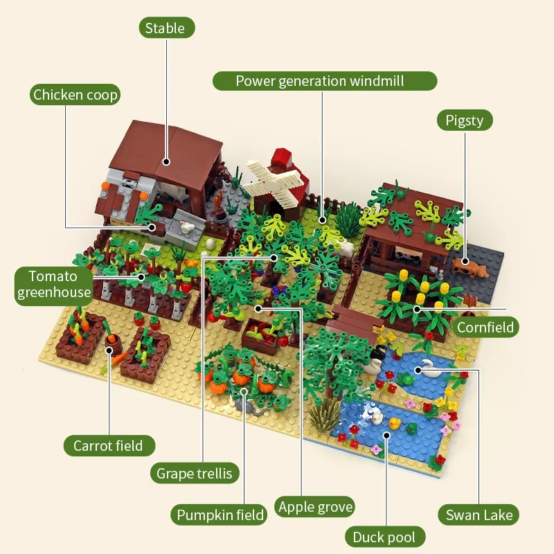 Farm Animals Building Blocks Toy Set 2