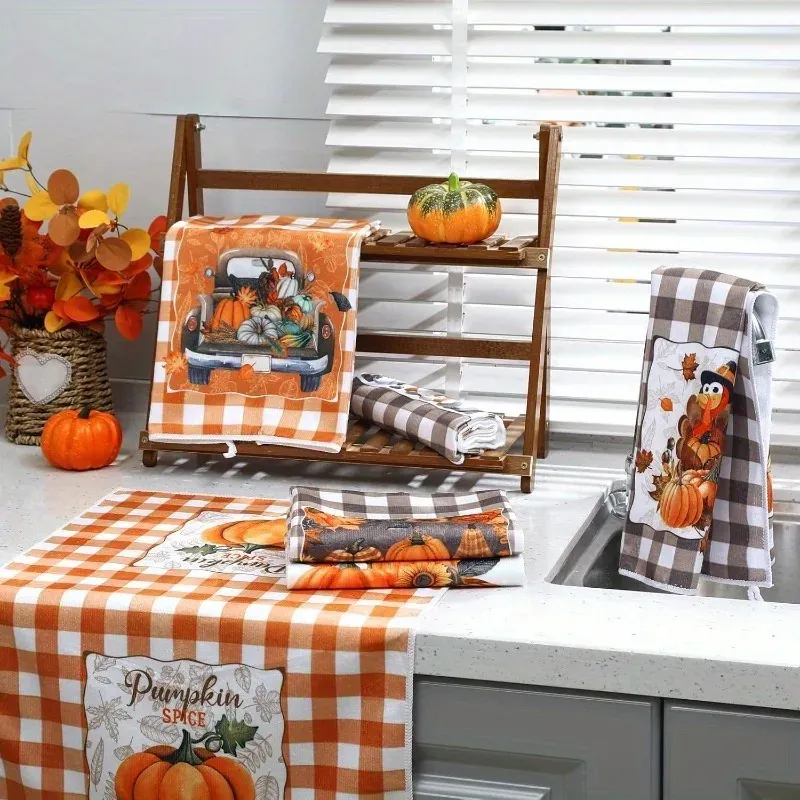Thanksgiving Buffalo Plaid Towel Set 3