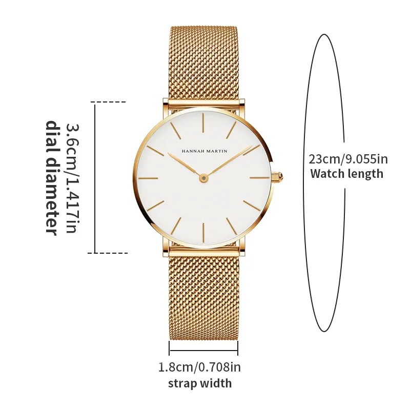 Nordic Minimalist Rose Gold Women's Watch 36mm 3