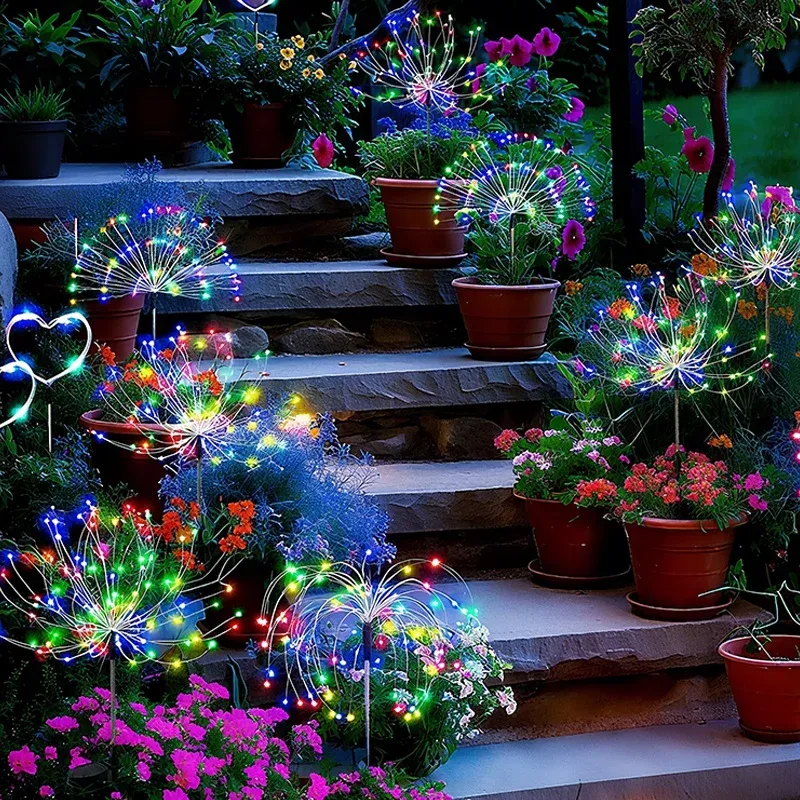 Solar Firework LED Stake Lights 4
