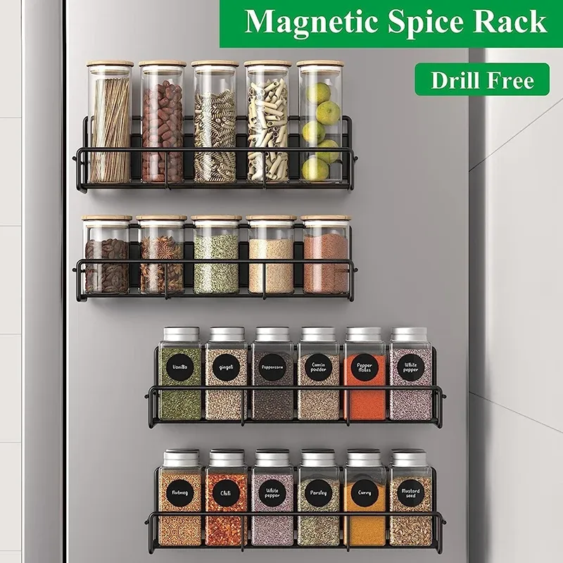 Black Magnetic Spice Rack Organizer 1