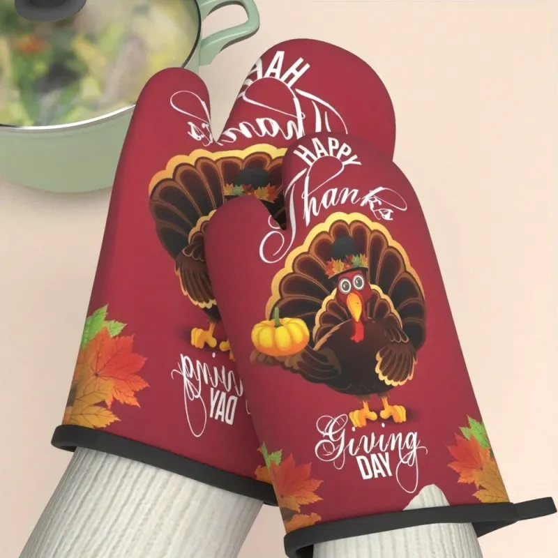 Thanksgiving Turkey Oven Mitts Set 6