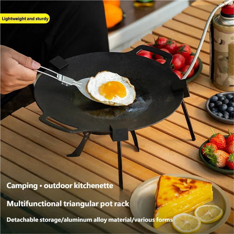 Triangular BBQ Grill Pot Rack with Chain 1