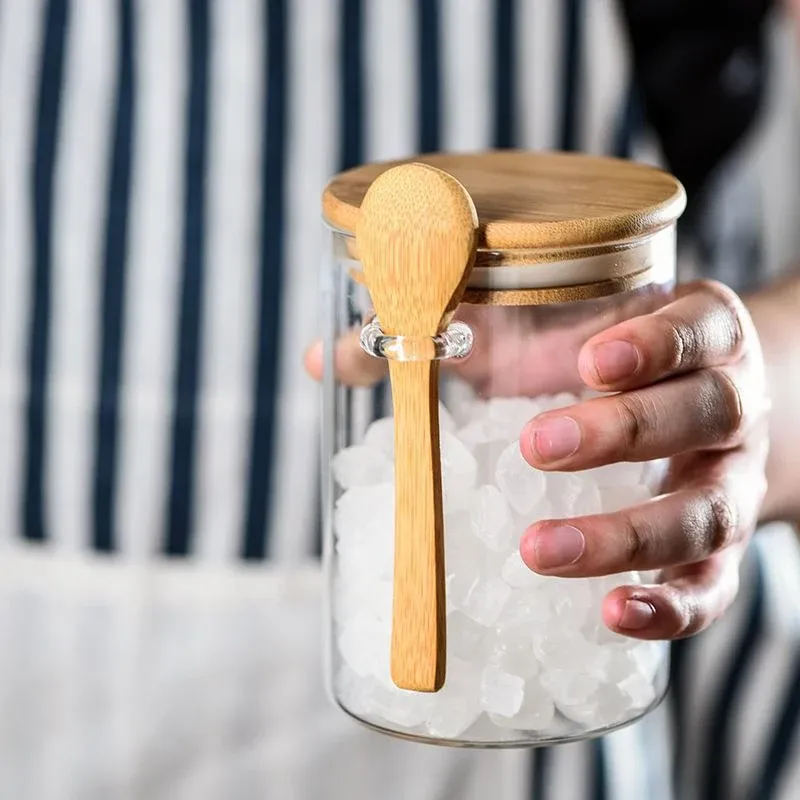 Glass Jars with Bamboo Lids & Spoons 3
