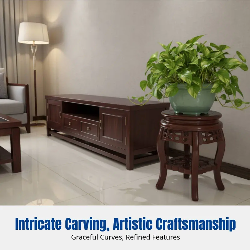 Chinese Style Faux Wood Plant Stand 1