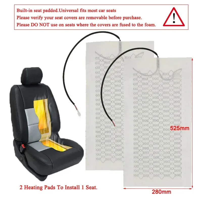 Universal 12V Carbon Fiber Car Seat Heater 4