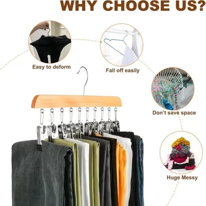Multi-Clip Space Saving Closet Hanger 3