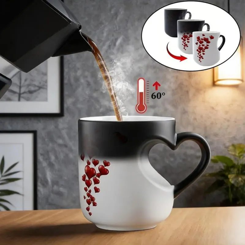 Color Changing Magic Mug with Romantic Heart Handle 2