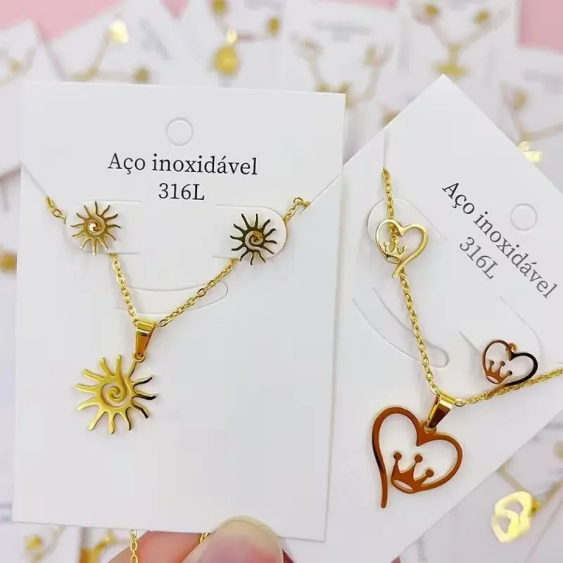 10-Piece Flower & Heart Jewelry Set for Women 4