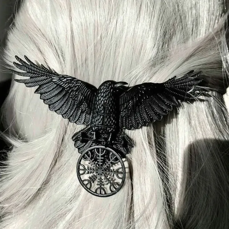Gothic Crow Hairclip Barrette 1