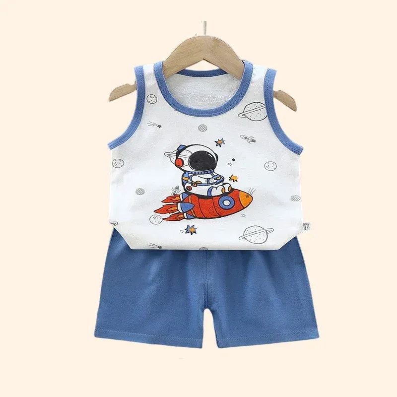 Kids Summer Cotton Vest Suit Set 4