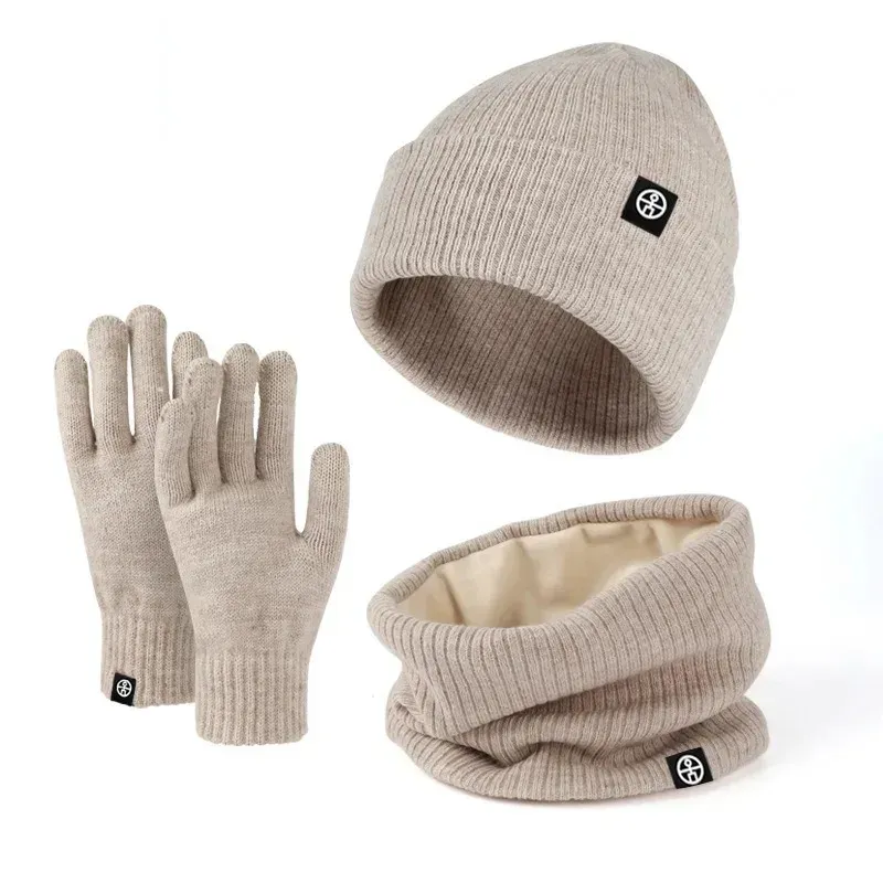 Winter Scarf Hat Gloves Gift Set 3