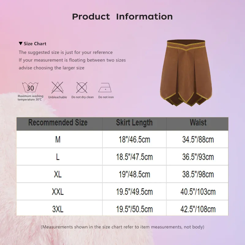 Roman Gladiator Faux Suede Belt Skirt 6