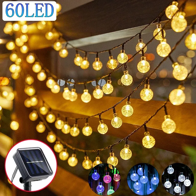Solar Crystal Globe LED String Lights 1
