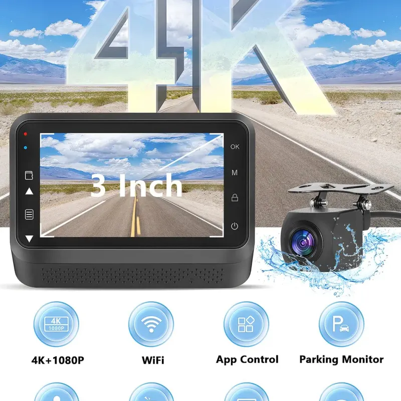 Kocam 4K UHD Dual Lens Dash Cam 2